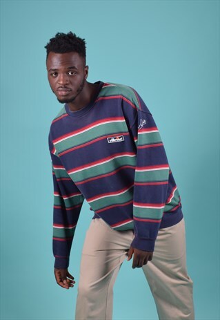 VINTAGE ELLESSE MULTI COLOUR STRIPED SWEATSHIRT