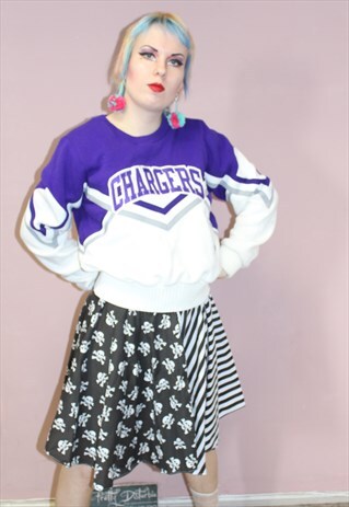 BLACK WHITE SKULLS FULL CIRCLE PUNK GRUNGE SKIRT