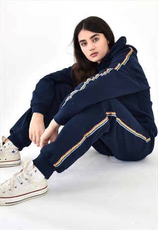 G&G UNISEX NAVY RAINBOW RIBBON TRACKSUIT SET