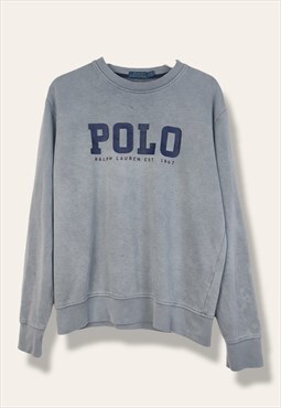 Vintage Ralph Lauren Sweatshirt Polo in Blue M