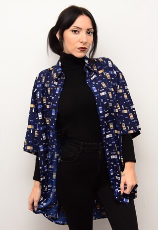 VINTAGE 90'S INDIE ABSTRACT RETRO CRAZY PATTERNED SHIRT