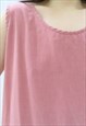 90S VINTAGE PINK SLEEVELESS BLOUSE TOP (SIZE L)