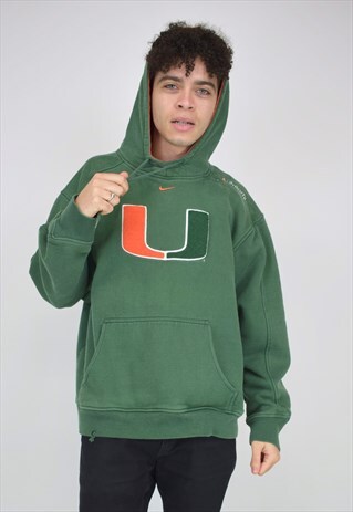 VINTAGE 90'S NIKE UMIAMI GREEN HOODIE