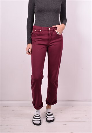 ROCCOBAROCCO WOMENS VINTAGE TROUSERS W29 L29 MAROON 90'S