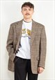 Vintage 90's Men Harris Tweed Blazer in Beige