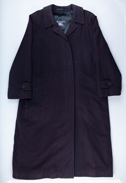 90's Burberry's Blue Long Wool Coat - B1613
