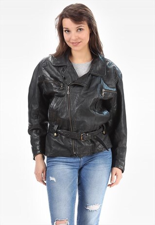 VINTAGE BIKER LEATHER JACKET