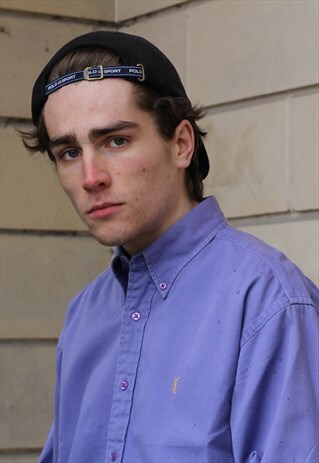VINTAGE 90S YSL LILAC BUTTON UP SHIRT