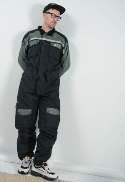 Vintage  90s Ski Suit Retro Ski Wear Black Unisex Size L