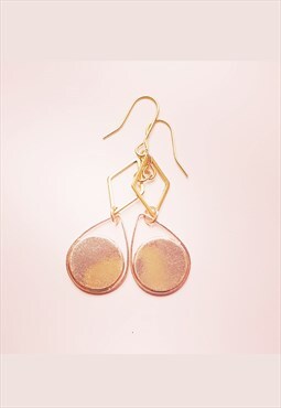 Gold and Rose Gold Diamond Drop Festival Earrings