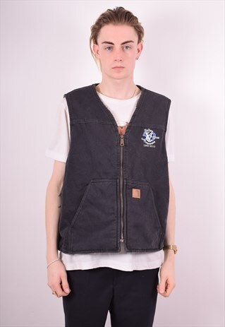 CARHARTT MENS VINTAGE GILET XL BLACK 90S