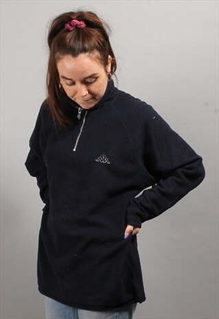 VINTAGE KAPPA 1/4 ZIP NAVY FLEECE