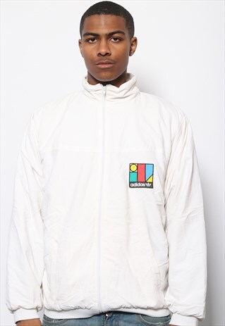 VINTAGE ADIDAS LOGO TRACK JACKET WHITE