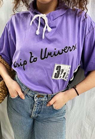 VINTAGE 80S SLOGAN GRAPHIC BLOUSE TOP T-SHIRT TEE HOODIE