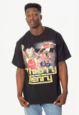 Thierry Henry Unisex Printed T-Shirt in Black