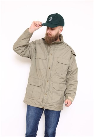VINTAGE GREEN WOOLRICH HOODED MOUNTAIN PARKA