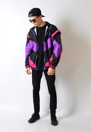 VINTAGE 90S BOLD COLOUR BLOCK SHELL JACKET