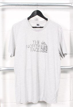 Vintage The North Face T-Shirt in Grey Crewneck Tee Large