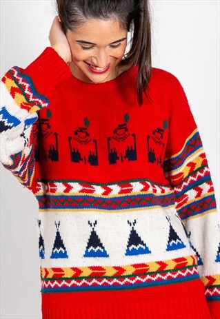 VINTAGE 80S JUMPER KNITTED WINTER BY AVELINAS /SP202250