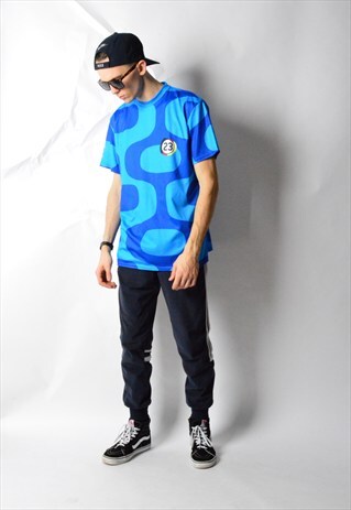 VINTAGE 90S BLUE ABSTRACT PEPSI SPORTS T-SHIRT