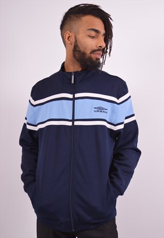 VINTAGE UMBRO TRACKSUIT TOP JACKET BLUE