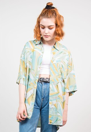 VINTAGE 90'S PASTEL ABSTRACT PATTERN SHIRT