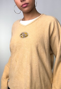 Yellow 80s NIKE System Embroidered Fleece Sweatshirt