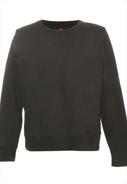 Black Hanes Plain Sweatshirt - M
