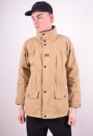 HELLY HANSEN MENS VINTAGE JACKET LARGE BEIGE 90'S