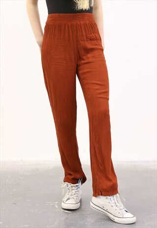 VINTAGE 1990S ORANGE HIGH-WAISTED TROUSER