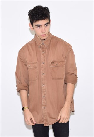 VINTAGE BROWN CARHARTT 90S WORKWEAR SHIRT