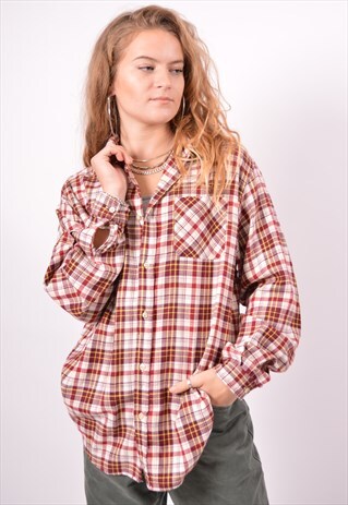VINTAGE BENETTON SHIRT CHECK MAROON
