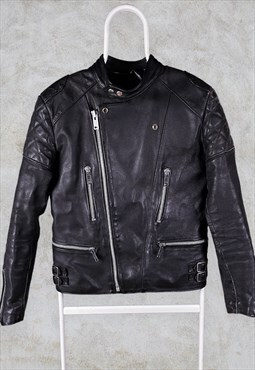 Vintage Leather Jacket Genuine Biker Women's Large