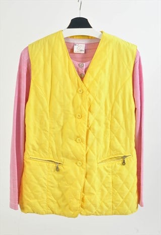 VINTAGE 90S quilted vest in yellow