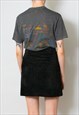60'S VINTAGE LADIES BLACK CHENILLE MINI SKIRT WITH POCKETS