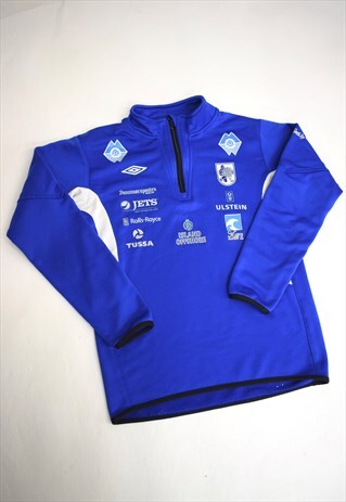 VINTAGE 90S UMBRO BLUE LOGO 3/4 ZIP SWEATSHIRT