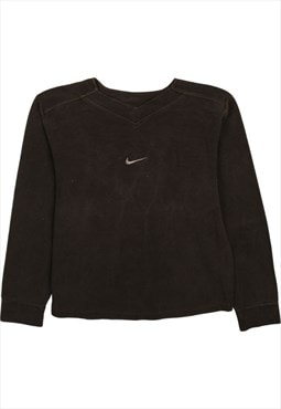 Vintage 90's Nike Sweatshirt Swoosh Crew Neck Black Large