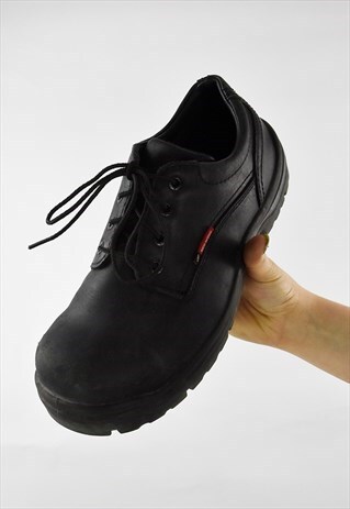 VINTAGE BLACK REDWING STEEL KING TOE WORKER OXFORD SHOES