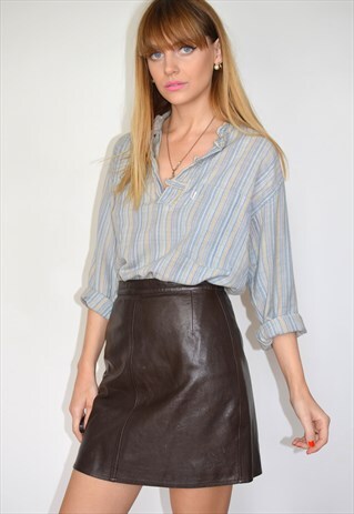 VINTAGE BLUE & WHITE STRIPE BOHO CHEESECLOTH TUNIC TOP