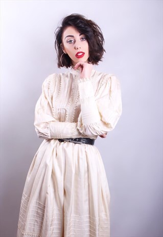 CREAM MIDI DRESS