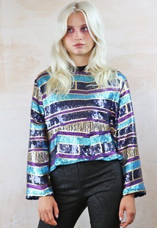 GLITTER MAP SEQUIN JUMPER