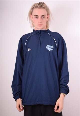 ADIDAS MENS VINTAGE PULLOVER TRACKSUIT TOP LARGE BLUE 90S