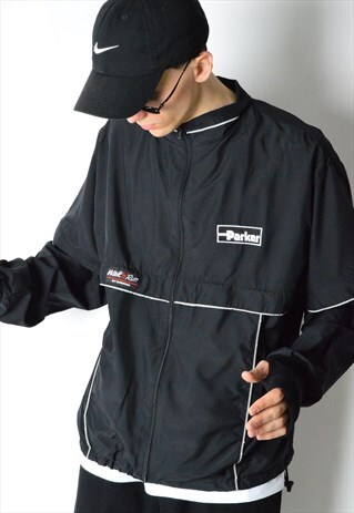 VINTAGE 90S BLACK LIGHTWEIGHT SPORTS JACKET