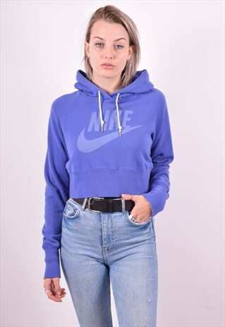 NIKE WOMENS VINTAGE HOODIE JUMPER MEDIUM PURPLE 90'S