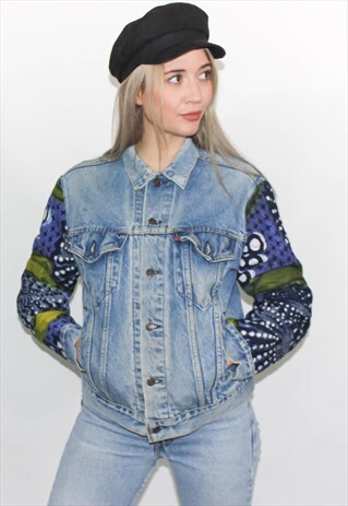 VINTAGE 90'S REWORKED PATTERN LEVI'S DENIM JACKET