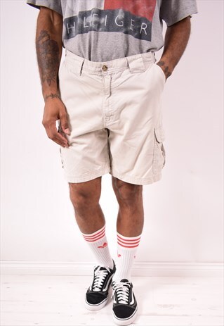 LEE MENS VINTAGE CARGO SHORTS W33 BEIGE 90S