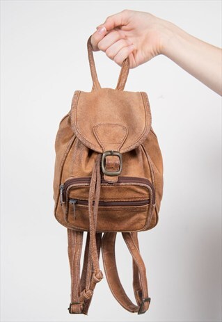 VINTAGE DISTRESSED LEATHER RUCKSACK BACKPACK