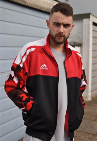 90'S VNTGE ADIDAS REWORK CAMO SLEEVE FOOTBALL TRACK JACKET