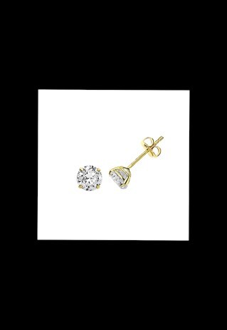 5MM SOLID YELLOW GOLD CUBIC ZIRCONIA STUDS 9CT