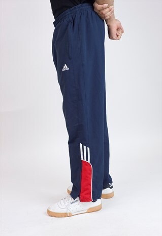 VINTAGE 90S ADIDAS NAVY TRACKSUIT BOTTOMS